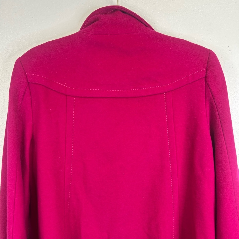 Fushia Parka Coat Fine Australian Lambswool Size 8 Fall Winter Outdoors Retro - Picture 15 of 16